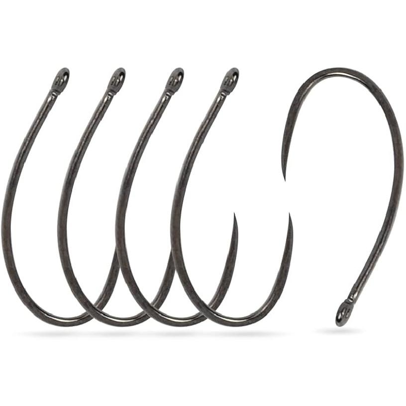 100 шт. Крючки для вязания мушек, Изогнутый крючок для нимфы и ручейника для вязания мушек, Безбородые крючки для нахлыста 10#~16# 16#-100pcs