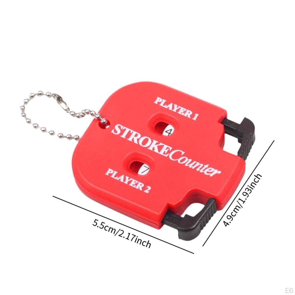 Golf Stroke Counter Accessories 2 Digit Square, Manual, Player with Key Chain Portable for Games