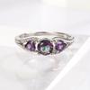 WOSIKATE Trendy   CopperColorful Zirconia Gemstone Ring For Women Fashion Jewellery Anniversary Gift Finger Ring