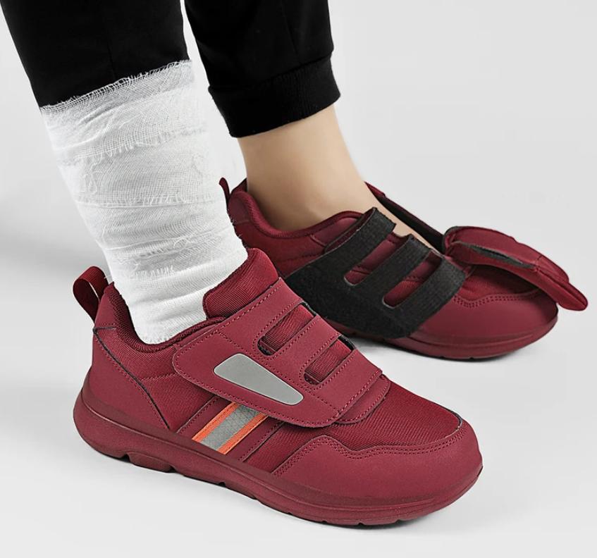 Women Adjustable Wide Box Diabetic Shoes Orthopedics Feet Swollen Walking Shoe for Elderly Foot Pain Relief Hallux Valgus Bunion