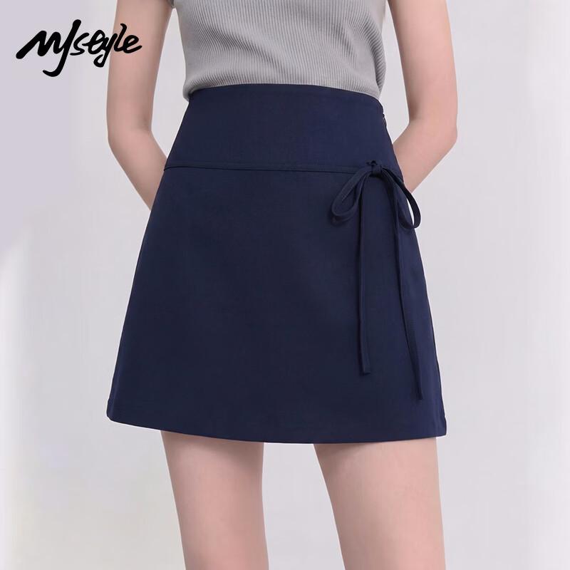 MJ STYLE Women s Anti-Exposure High-Waist A-Line Mini Skirt S