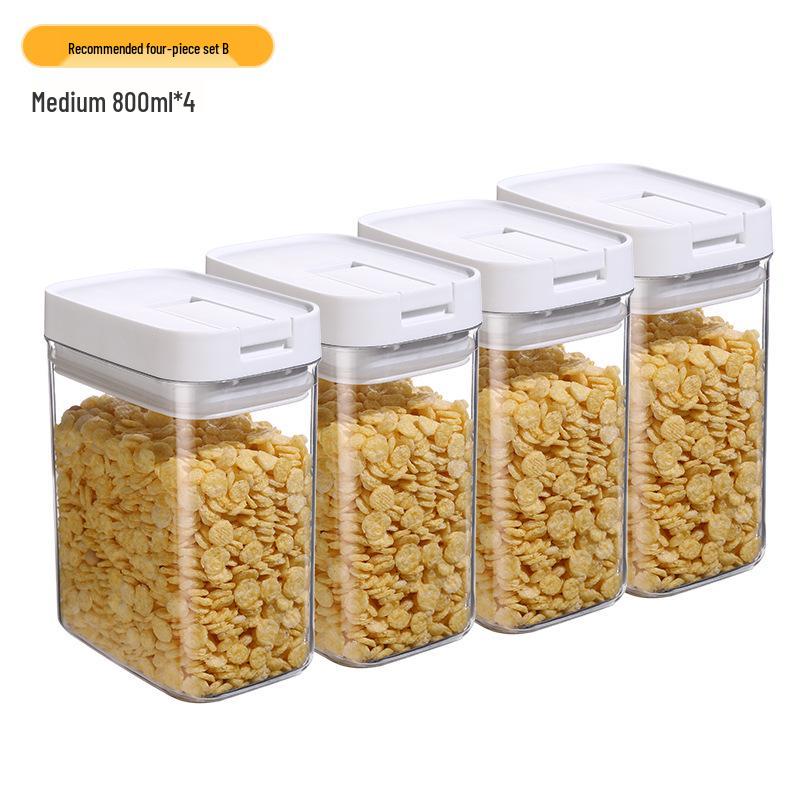 Rectangular Airtight Food-Grade Noodle Storage Jar for Kitchen