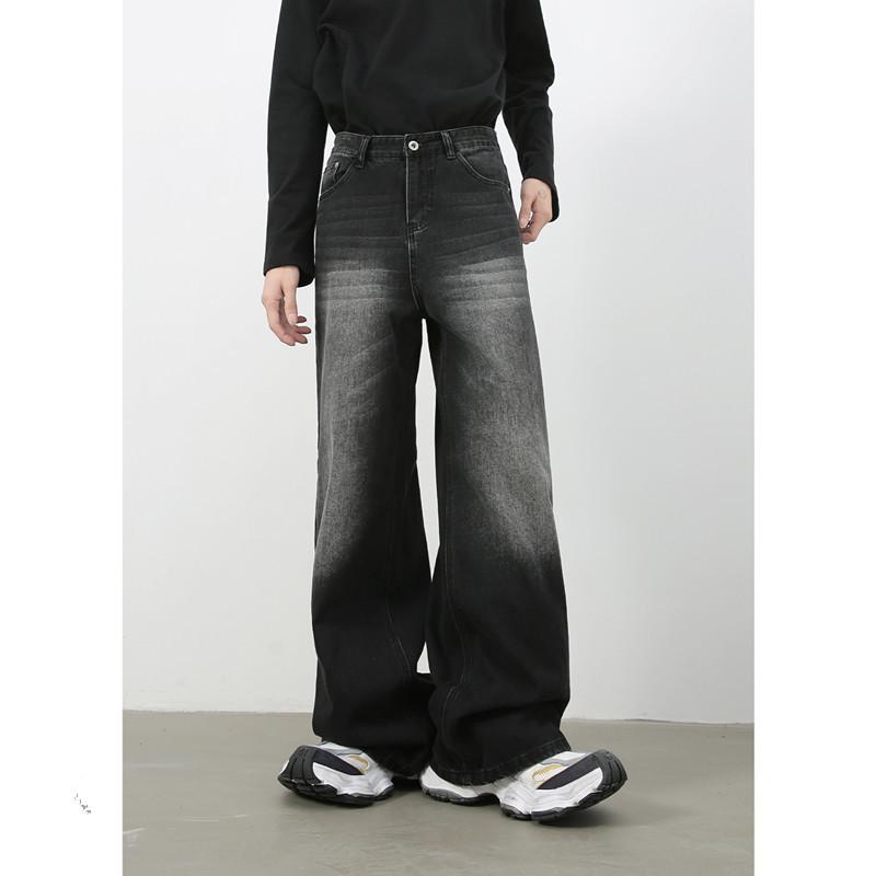 Pánské džínové retro prané volné ležérní široké džíny