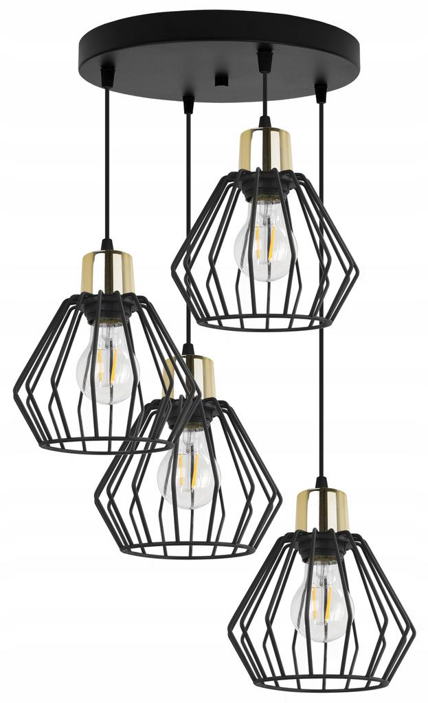 Hanging Lamp, Ceiling Chandelier, Wire Shade, Led