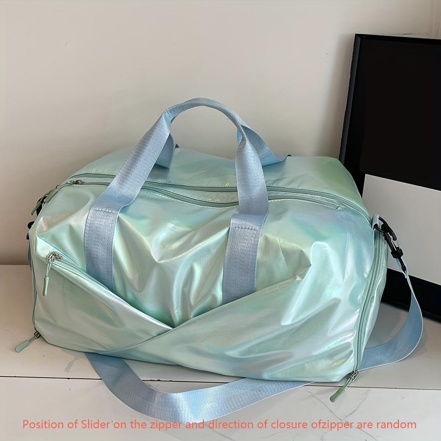 

Женская спортивная дорожная сумка большой вместимости - нейлоновая спортивная сумка-тоут с отделением для обуви, регулируемым ремнем, идеально подходит для фитнеса, путешествий, деловых поездок синий