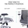 Office Chairs Fortia Ergonomic Office Desk Chair Coolmesh Fabric Headrest Adjustable Lumbar Support Recline And Armrests Dark Grey Mesh/White Frame