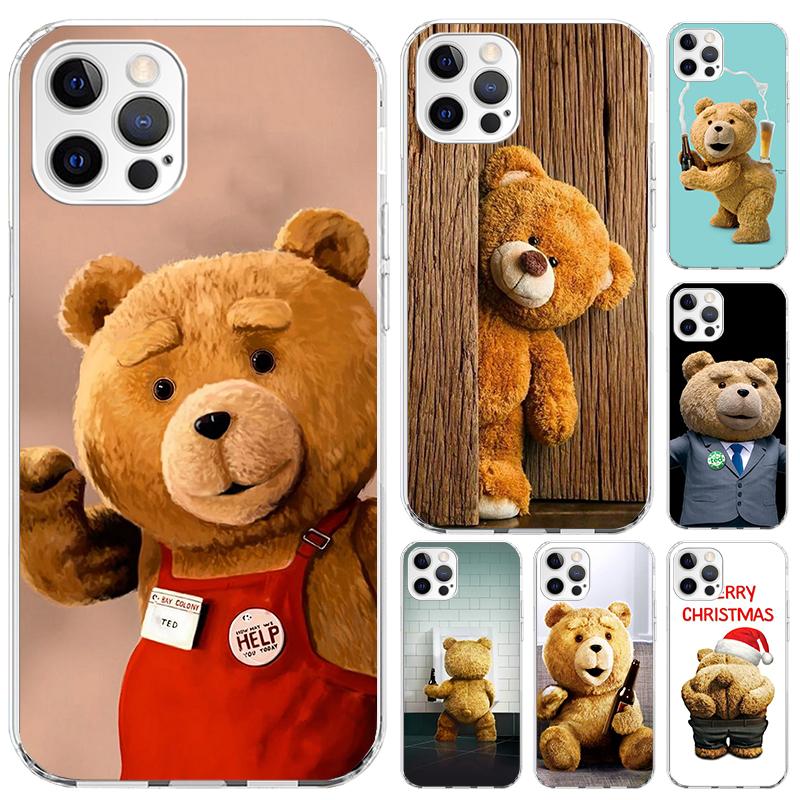 Naughty Cute Bear Funny Mascot Phone Case for Iphone 17 Air 16 15 Plus 14 13 Mini 12 11 Pro Max 16E 7 8 SE 2020 Soft Funda Print