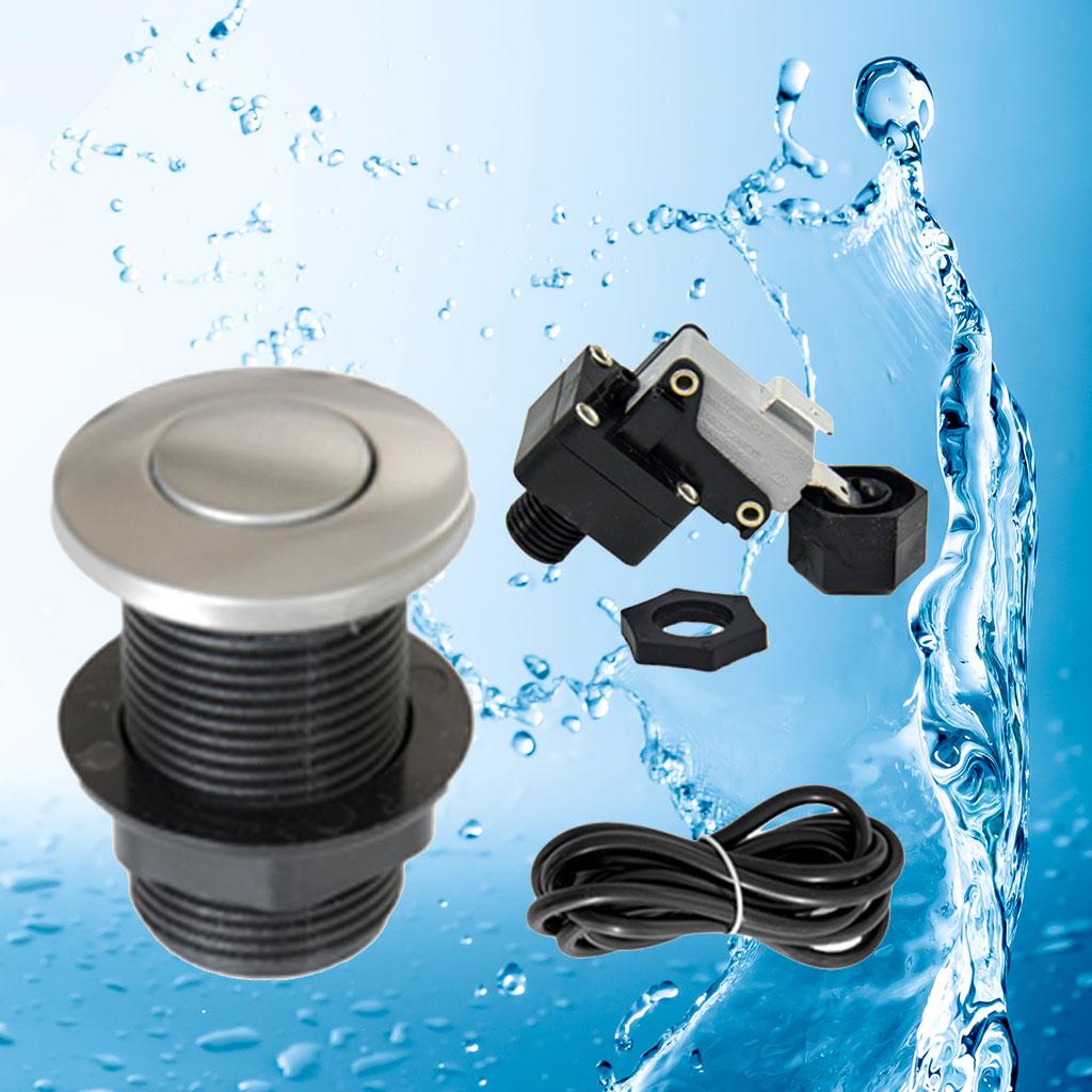 Kit de Interruptor de Aire para Triturador de Basura Encimera de Fregadero Triturador de Residuos Botón de Aire Metálico Encendido/Apagado Accesorios para Trituradores de Comida y Residuos