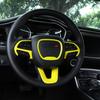 4x Yellow Steering Wheel Decor Cover for Dodge Challenger/Charger/Durango 2015+