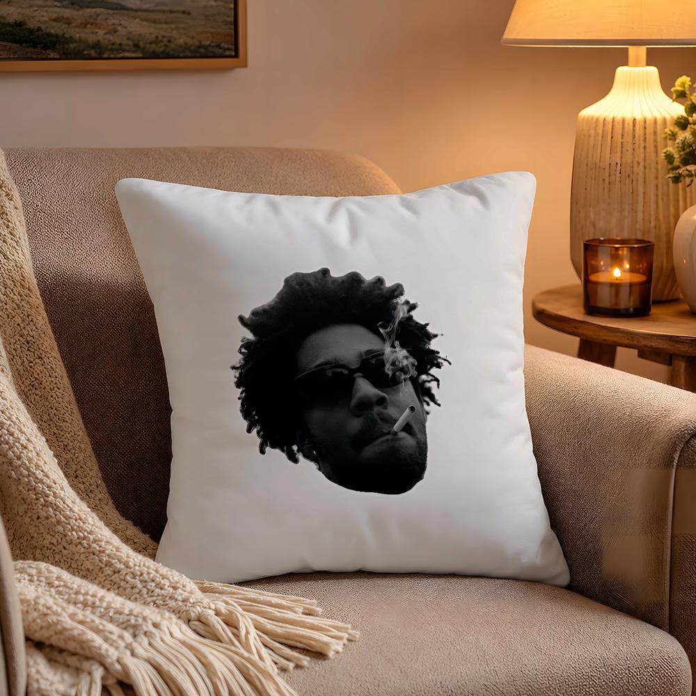 Entspannter RNB Sänger BBrent Faiyaz Kissenbezug Weiche Plüschkissenhülle Doppelseitiger Druck und Verdeckter Reißverschluss für Sofa Zuhause Auto Verwendung