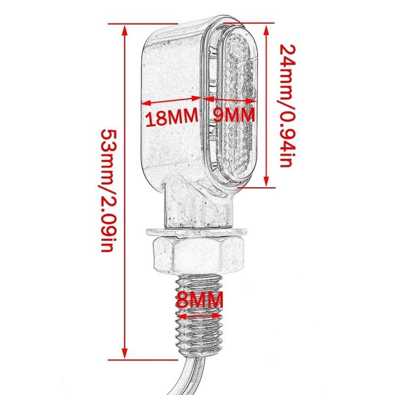 8mm Mini led Motorcycle Turn signal Light lamp Indicators Blinker clignotant moto led for honda yamaha kawasaki cafe racer 12V