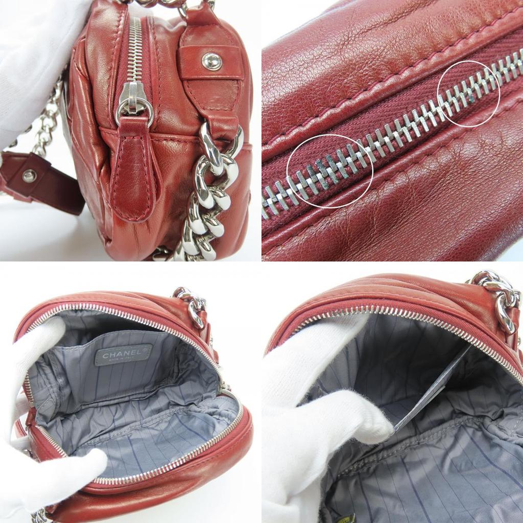 Used CHANEL Shoulder Bag Quilting COCO Mark Lambskin Bordeaux Chain Handbag