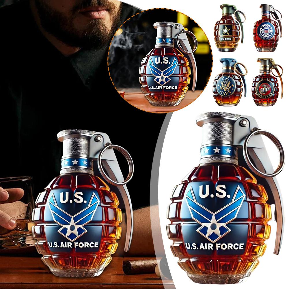 Vojenská Ruční Láhev na Whisky Gravírovaná Tvar Ruky Socha Whisky Dekorace Domů Pro Bar Koktejlový Win M8L4