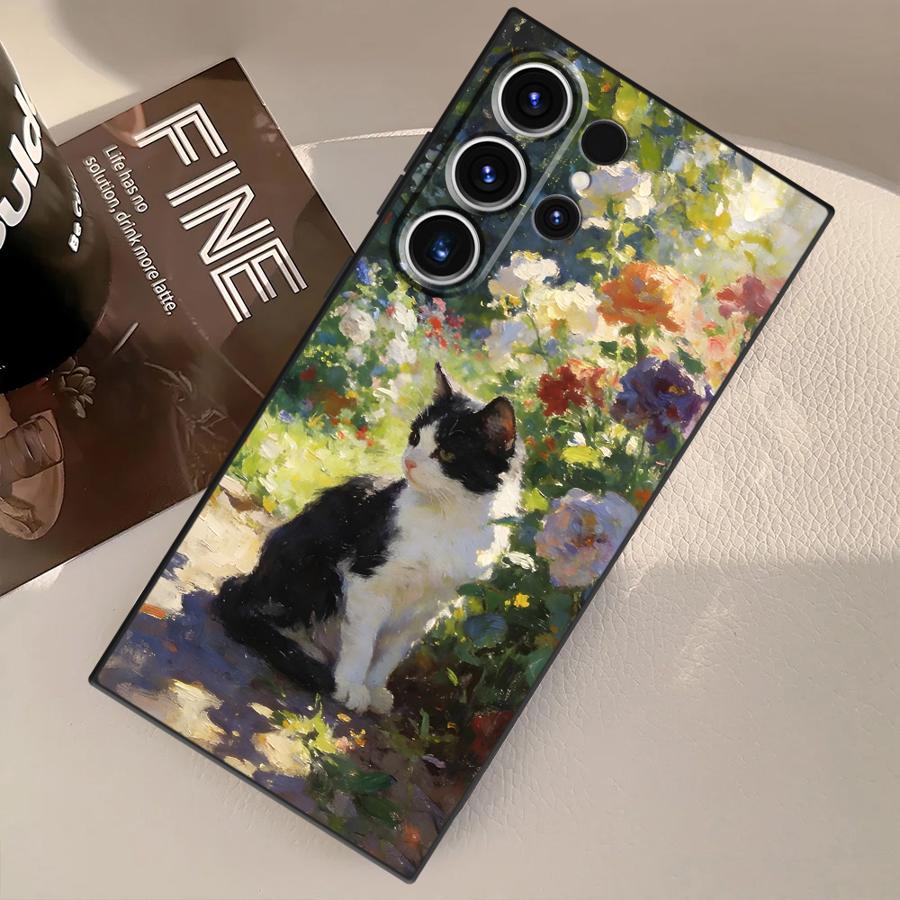 Handyhülle Case für Samsung Galaxy S26 Ultra S23 S24 S10 S9 S21 FE Note 20 8 9 10 S20 Ultra S25 Plus Cartoon Süße Katze