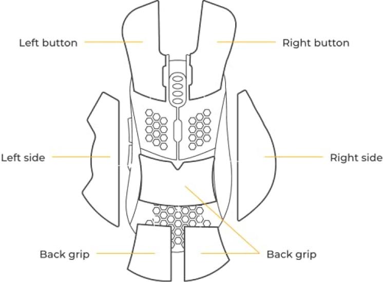 Glorious Model D Minus Grip Tapes (GLO-ACC-GRP-DM MS608) for Model D Minus