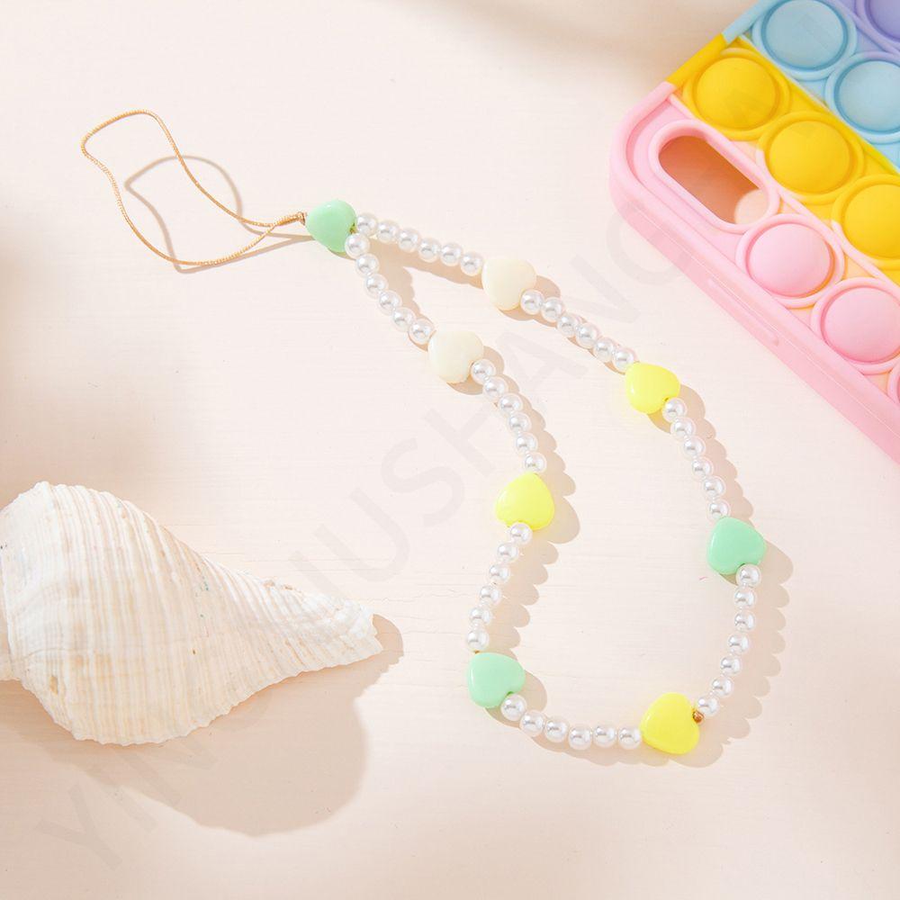 

Ремешок Шарм для телефона Сердце с бусинами Ремешки для мобильного телефона Ремешок для мобильного телефона Цепочка для мобильного телефона heart-green