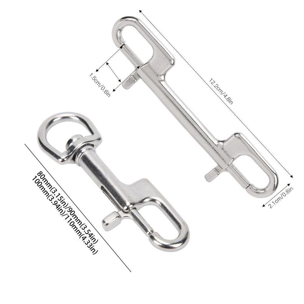 Hook Clips 316 Stainless Steel Bolt Snap Swivel Eye Double Head Double Ended Hook 80MM Size 90MM Size D Ring Snap Marine Diving