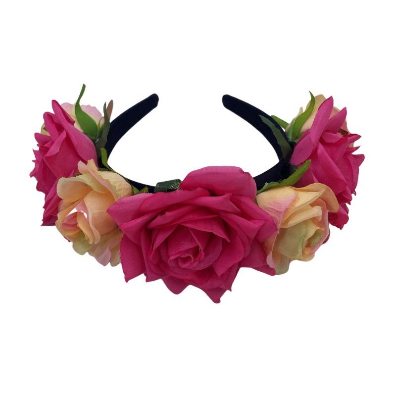 New simulated fabric flower headband, European, American Bohemian rose headband, bridal bridesmaid holiday headgear
