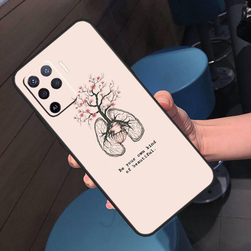 Positive Good Vibe Quote Case For Oppo A16 A17 A18 A96 A76 A60 A80 A40 A38 A58 A78 A98 A94 A74 A54 A15 A57 A77 A5 Pro