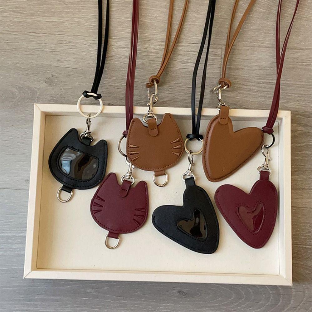 

Cat Purse Long Heart Necklace Lanyard Sweater Chain Pendant Fashion Pu Leather Necklace Girl Style 2