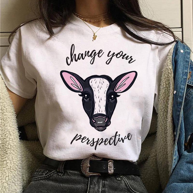 

Women Tshirt Harajuku Ullzang cow printing Tshirt Femme Friends Not Food Tshirt Vintage Tshirt Tee Gift for Vegan Shirt 4XL