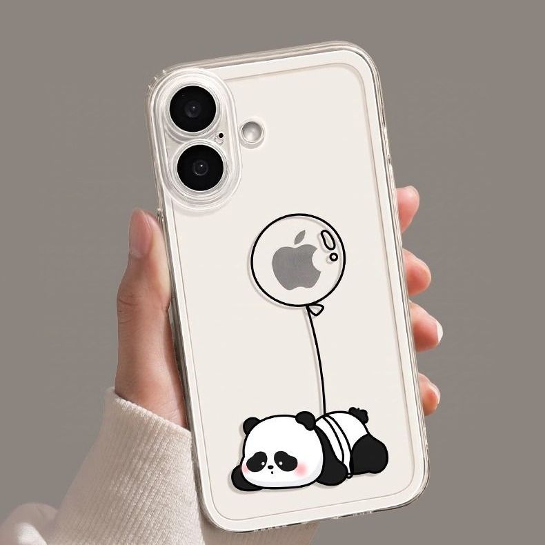 Funny Cute China Panda Clear Phone Case For iPhone16 15 14 13 12 11 Pro MAX Shockproof Covers