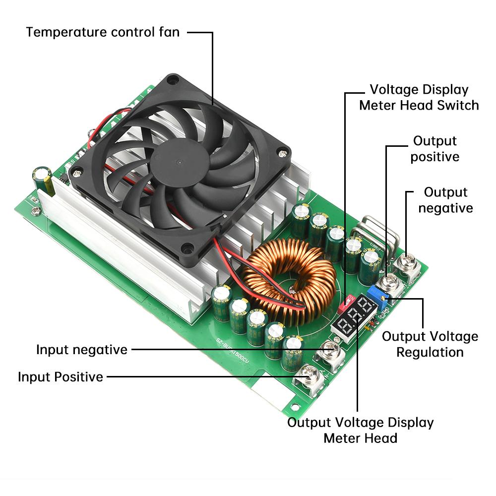 DC-DC 11-91V to 1.1-71V Adjustable Buck Module Regulated Power Supply Module High Power with Digital Red Display 1111W 11A