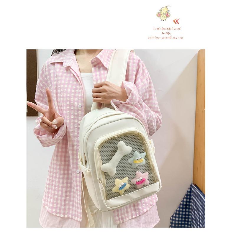 New Cute Girl's Ulzzang Ita Bag Simple Japanese Harajuku Preppy Style Schoolbag Y2k Badge Bag Lightweight Niche Backpack