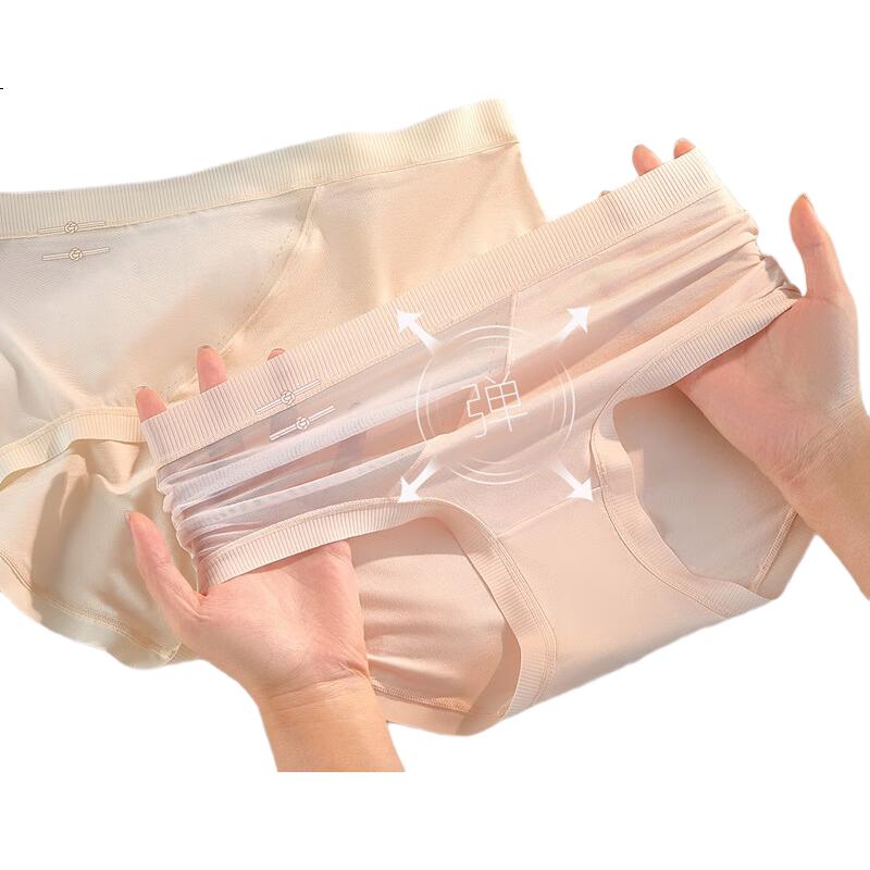 Yiershuang [7A Antibacterial Mulberry Silk Crotch] Women's Underwear, Summer Thin Style, Class A High-Waist Tummy Control Triangle Panties