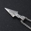 Viking Gungnir Spearhead Necklace Odin Spear Valknut Rune Pendant Stainless Steel Nordic Warrior Amulet for Men