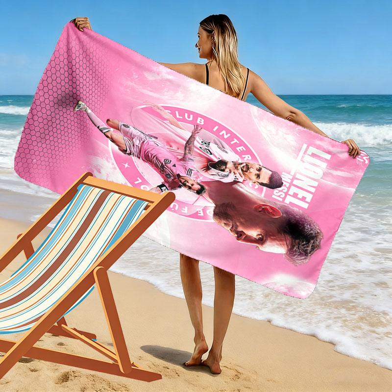 Messi Forever Aufdruck Strandtuch, Großes Weiches Schnelltrocknendes Handtuch für Strand Camping Schwimmen
