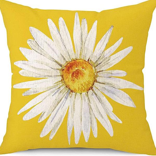 Spring and Summer Pillowcase Bedroom Living Room Sofa Pillowcase Linen Floral Decoration Pillow Cushion