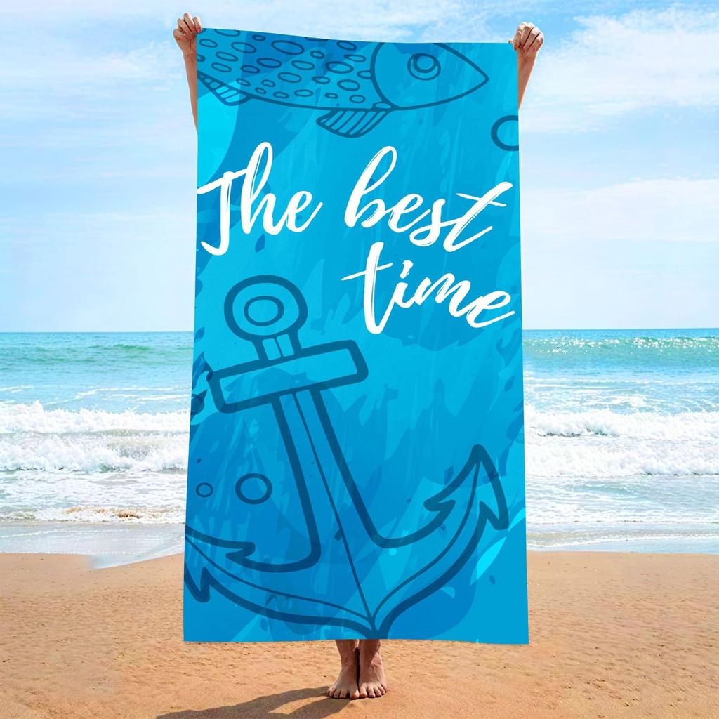 Cartoon Ocean Animal Beach Towel Kids Quick Dry Microfiber Bath Towel Summer Sea Life Pool Swim Sand Free Travel Blanket