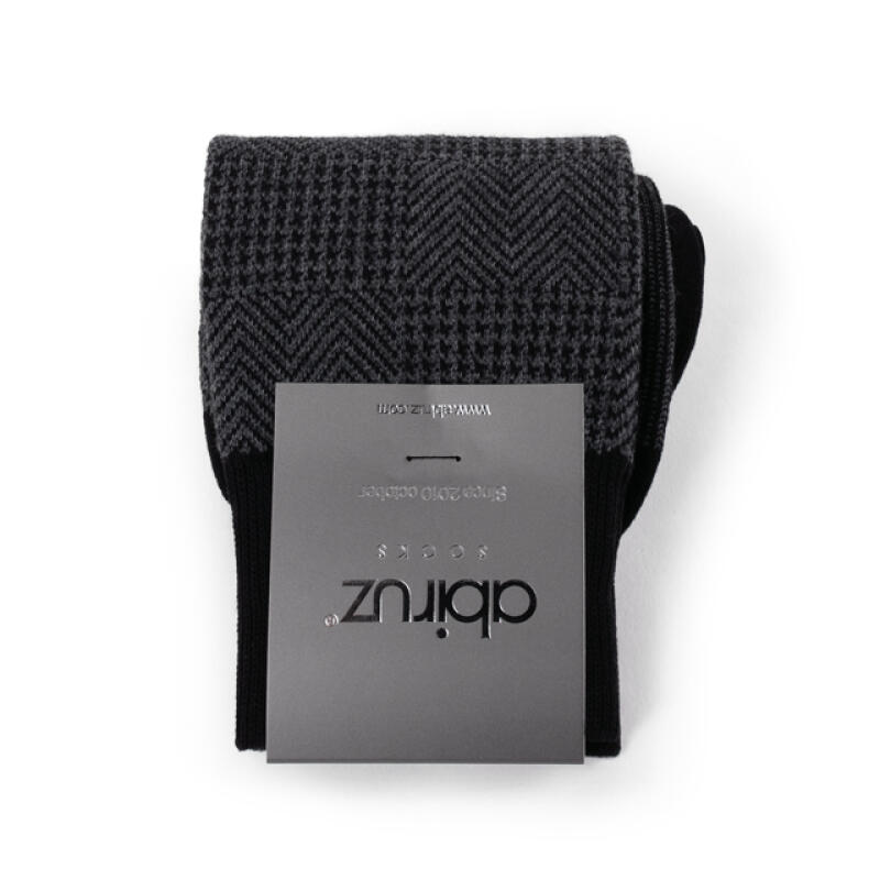 

Носки с двойным узором Гусиная лапка и Елочка (3 цвета) black