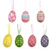 30/12PCS Rabbit Painting Easter Eggs Pendant Foam Funny Painted Paper Eggs Colorful Educational Hanging Ornaments Kids Craft