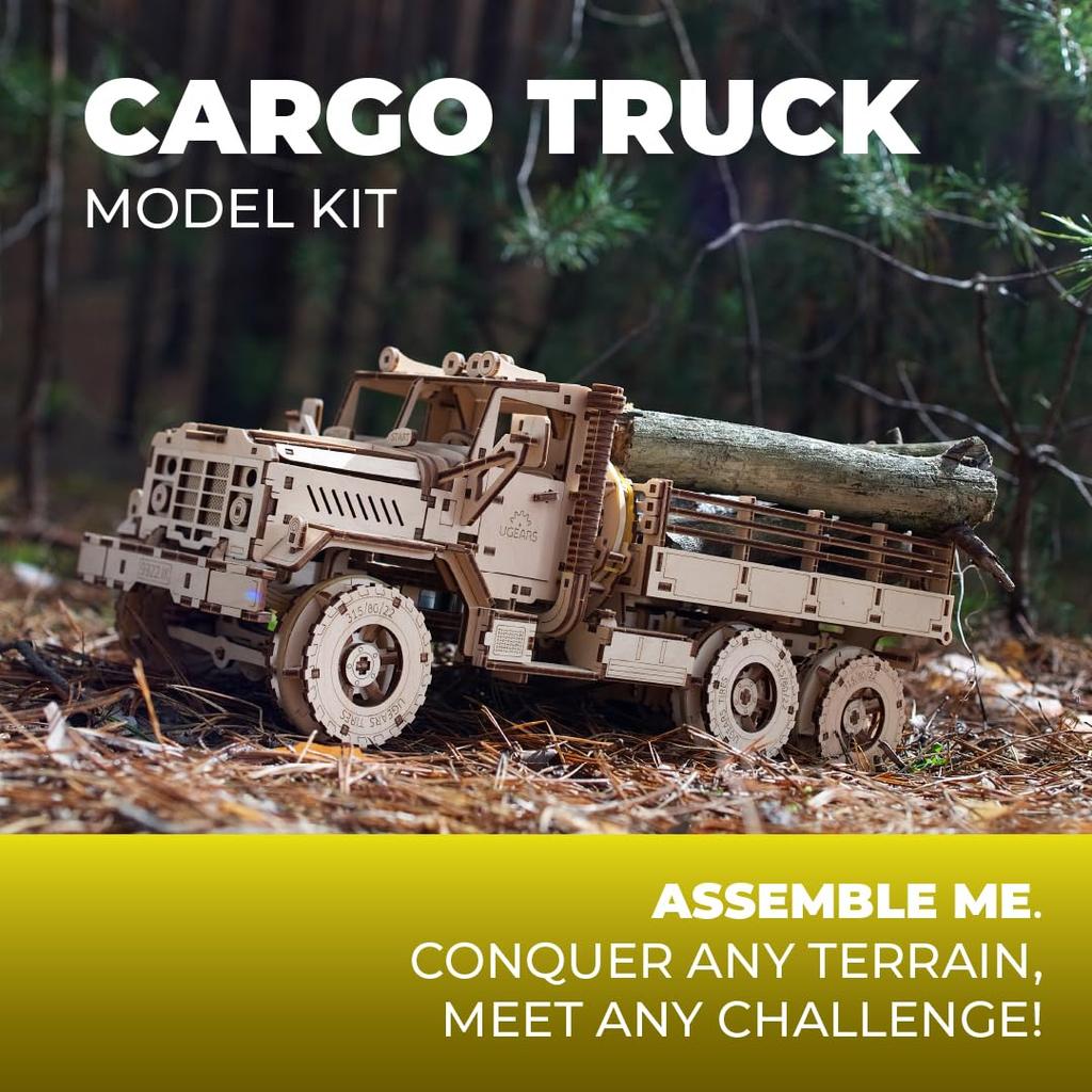 Ugears Cargo Truck 70253 Wooden Puzzle No Glue or Tools Required 3D Puzzle Includes Assembly Instructions - - -