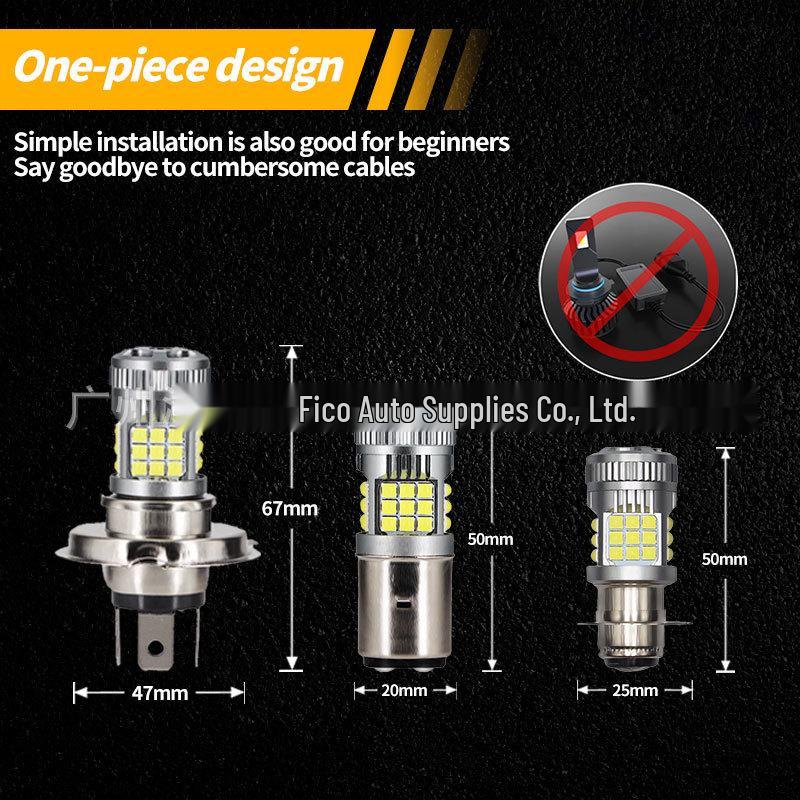 LED Motorcycle Headlight H4 P15D BA20D 3030 36SMD 6000k High/Low Beam Fog Light