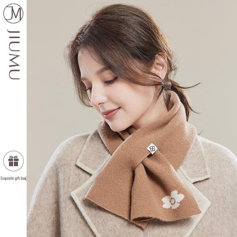JIUMU Women's Warm Knitted Cross Scarf WY125