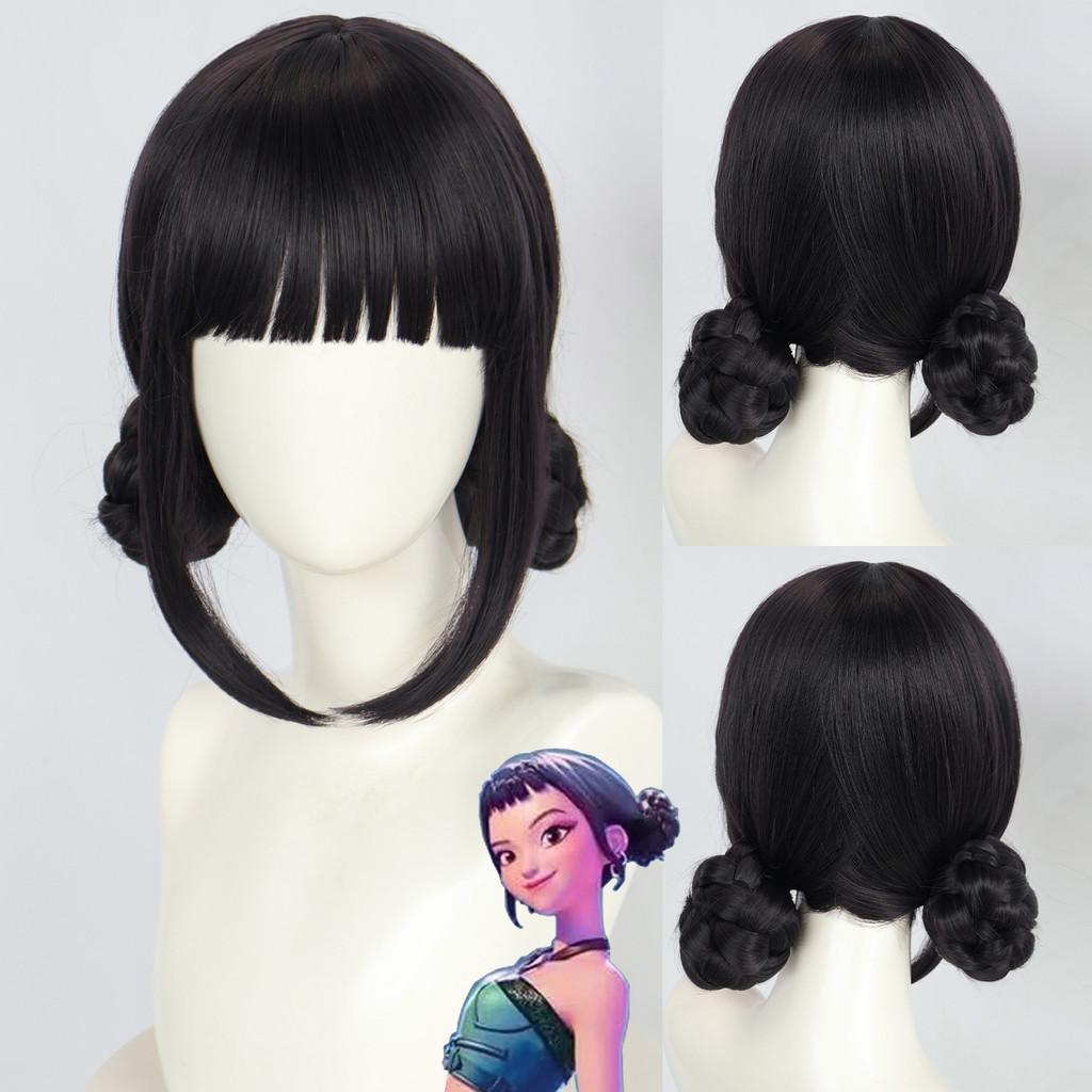 Kpop Dämonenjäger Rumi Mira Zoey Cosplay Perücke im Cartoon-Stil und atmungsaktives Material für Party- und Bühnengebrauch