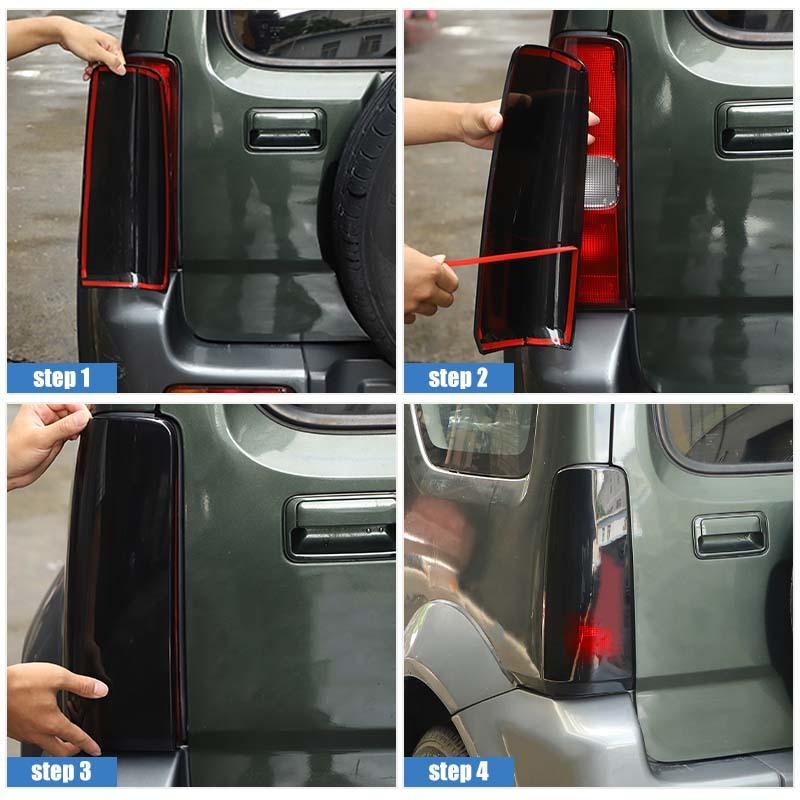 Car Rear Fog Lampshade Cover Lamp Protective Decoration Taillight Cover For Suzuki Jimny 2007-2017 Smocked Black Car Exterior Accessories