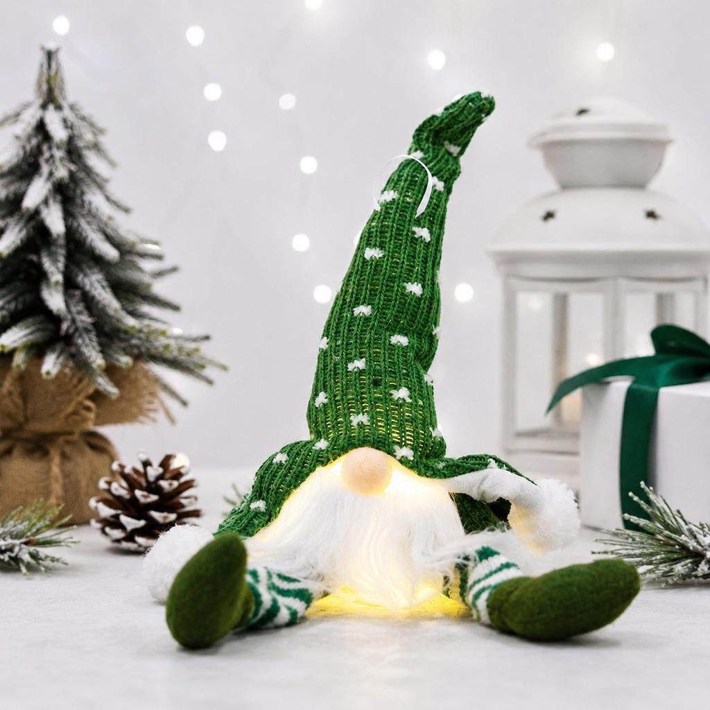 Luminous Gnome Plush Doll Christmas Decoration with Long Legs