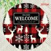 2D Flat Metal Sign Round Holiday Decoration Welcome Christmas