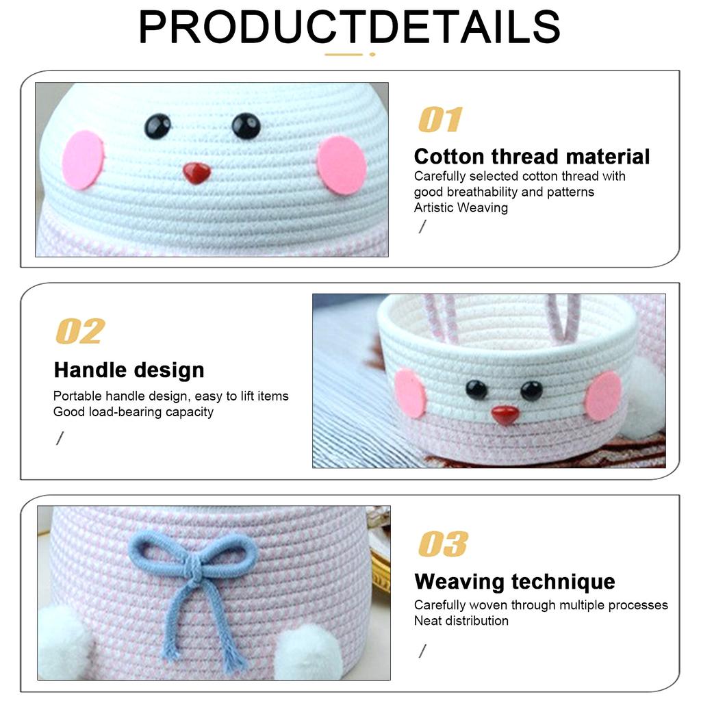 Cotton Yarn Storage Basket Knitting Basket Snack And Toy Organizer  Storage Box