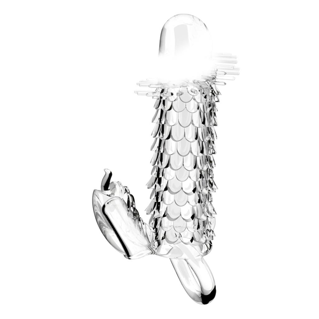 Yemax Penis Sack Adult Goods for Men Transparent TPE Cock Ring Penis Silicone Elastic Warty Adult Toys for Men Cock Sack Penis Goods Penis Ring Adult