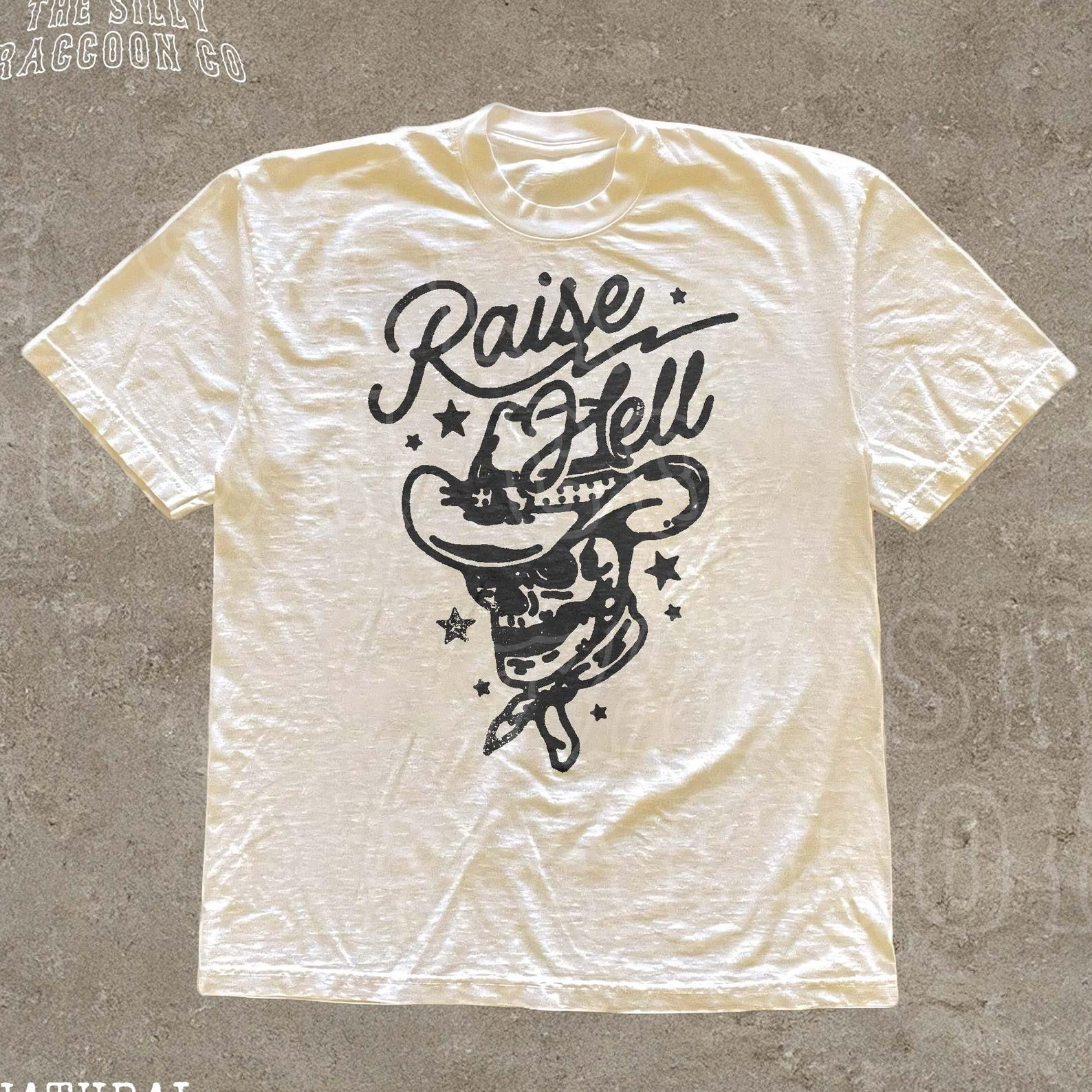 Raise Hell Cowboy Skull T-Shirt - Retro Western Graphic Tee - Retro Style Gothic Western Shirt - Country Aesthetic Shirt S