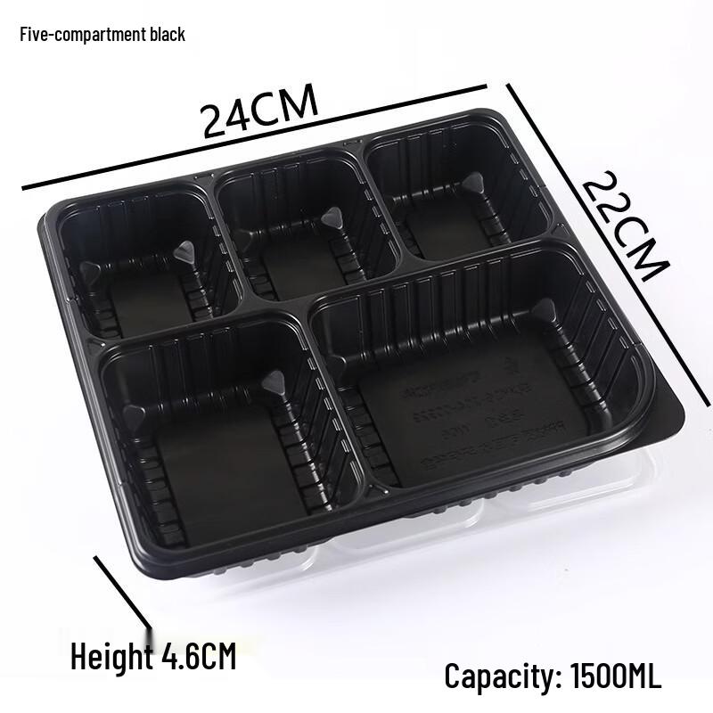 Handton Disposable 5-Compartment Takeout Boxes