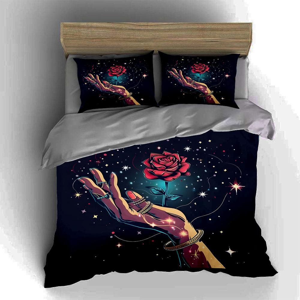Magical rose hand. Bedding Duvet cover sets Duvet covers Pillowcases gifts (1 * Duvet Cover 2 * Pillowcases, without duvet insert)
