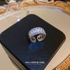 South Korea Dongdaemun Zircon Open Ring Simple Trend Design Sense Light Luxury Ring Temperament High Sense Jewelry Women