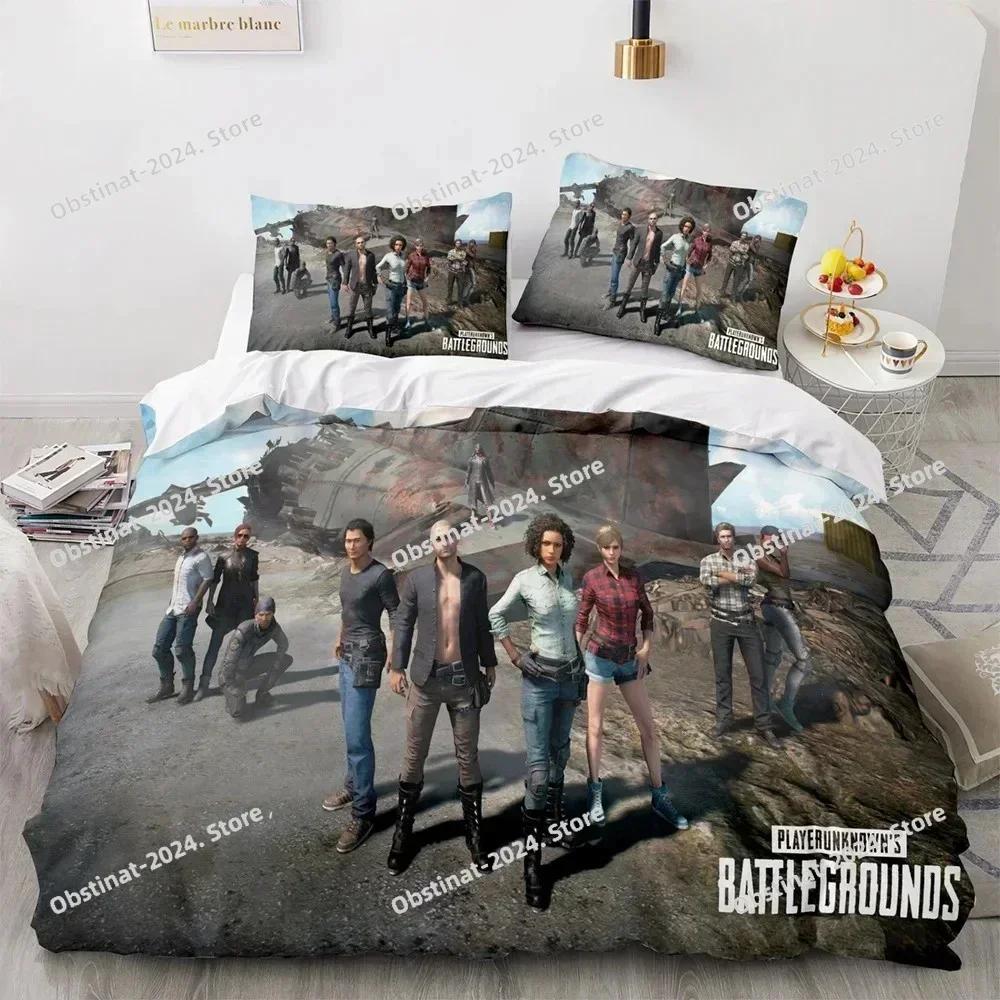 3D PUBG Game BATTLEGROUNDS Bedding Set Printed Comforter Quilt Bed Cover Duvet Cover Pillow Case 3 Pieces Sets Kids Adult Size