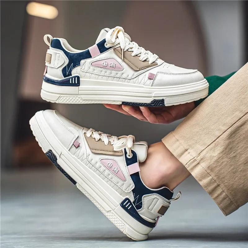 Herren Freizeitschuhe im koreanischen Stil, bequeme Plateauschuhe, neue Sommerschuhe mit atmungsaktiven Schnürsenkeln, vulkanisierte Schuhe für Herren